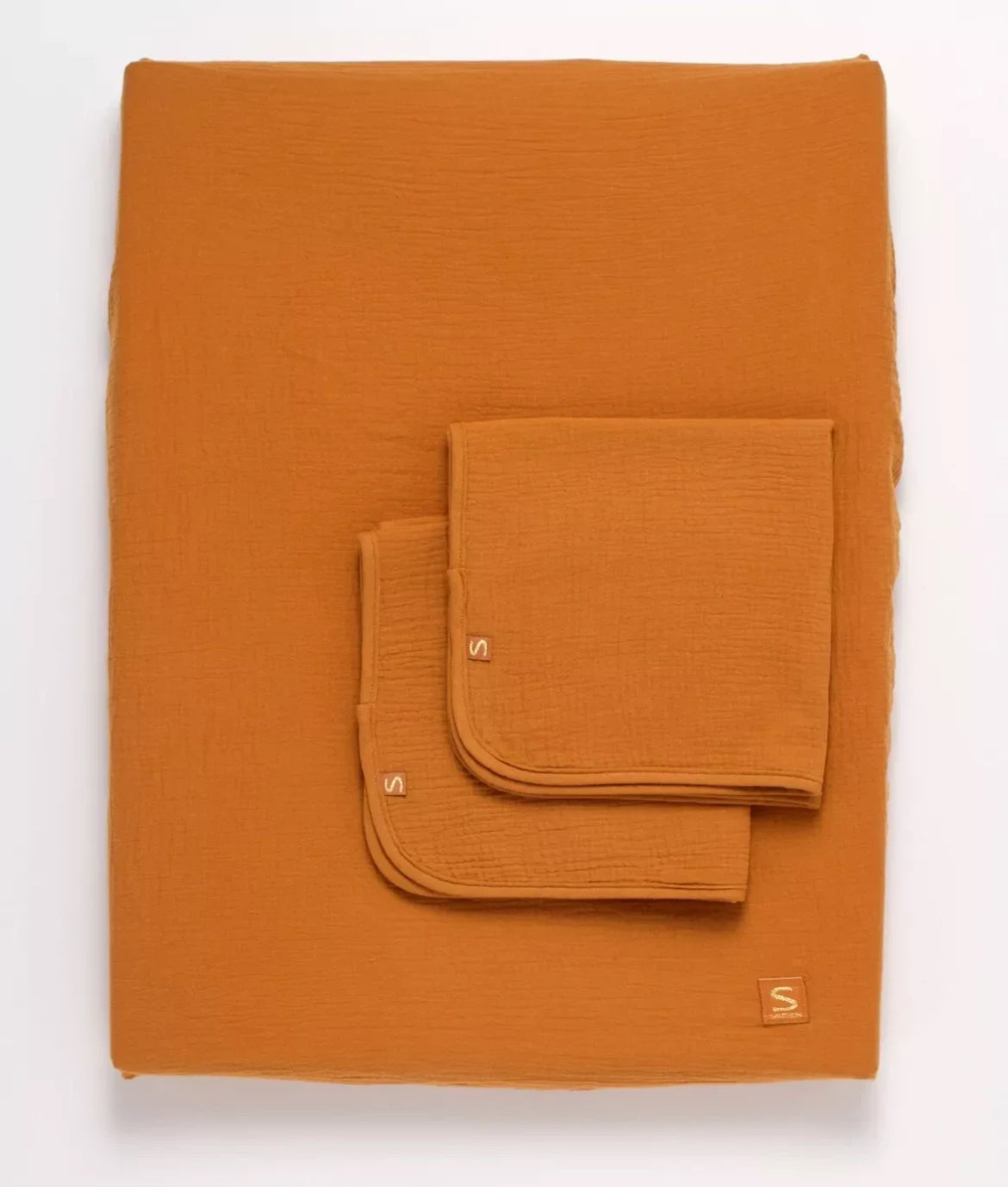 Housse de matelas à langer et linges en gaze de coton - ORSINO BB Cigogne