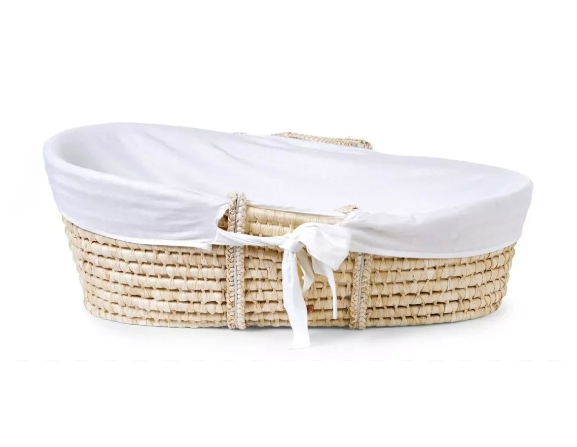 CHILDHOME, Panier moise  + matelas + habillage jersey -BLANC BB Cigogne