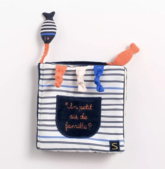 Livre d'éveil marinière avec détail poisson - BABY SAILOR BB Cigogne