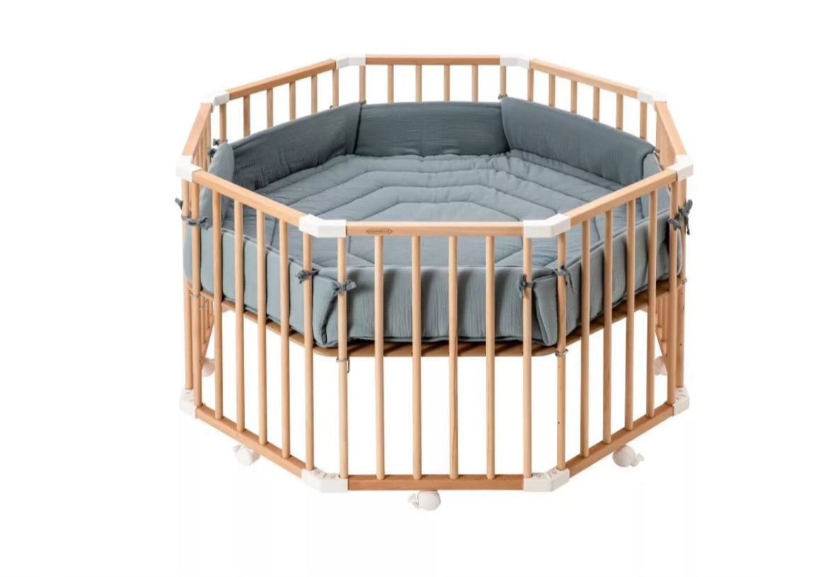 Parc Basile octogonal + tapis Gris ardoise COMBELLE