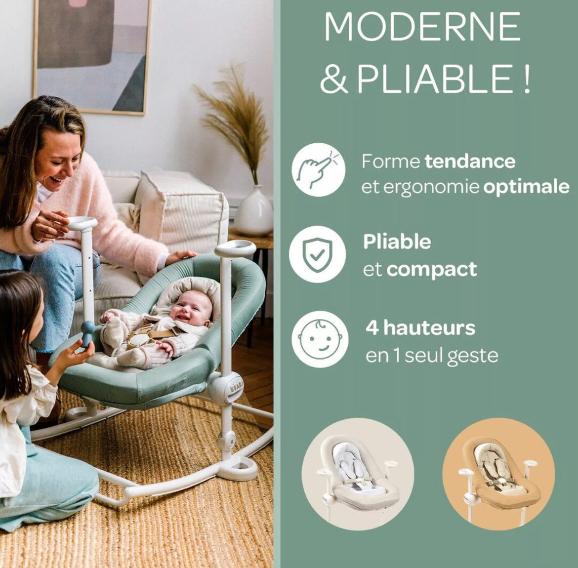 BEABA, Transat Up&Down + Lichen BB Cigogne