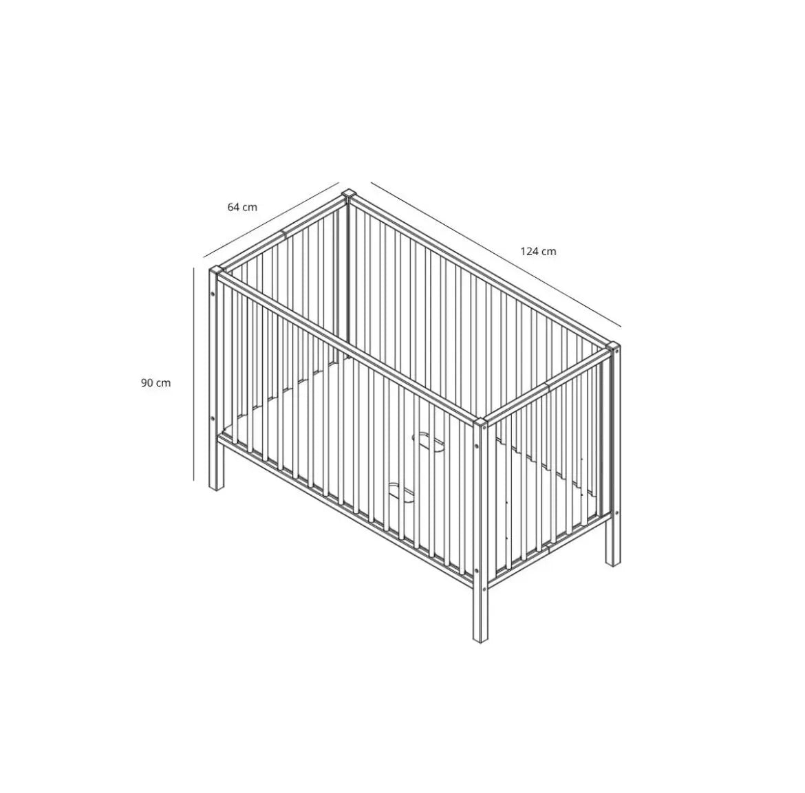 Lit pliant Roméo 60 x 120 - Vernis naturel - Combelle COMBELLE