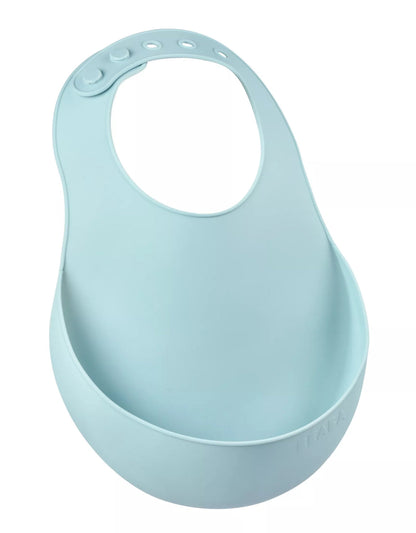 Bavoir silicone BEABA - BLEU BB Cigogne