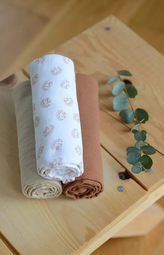 Boîte de 3 langes BEABA - HERISSON BB Cigogne