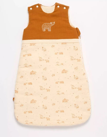 Gigoteuse bébé hiver broderie ours en double gaze de coton (Taille 0-6mois) - ORSINO BB Cigogne