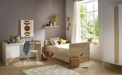 Lit combiné 140x70 évolutif en 90x190 avec commode à langer 3 tiroirs - PALOMA Sauthon