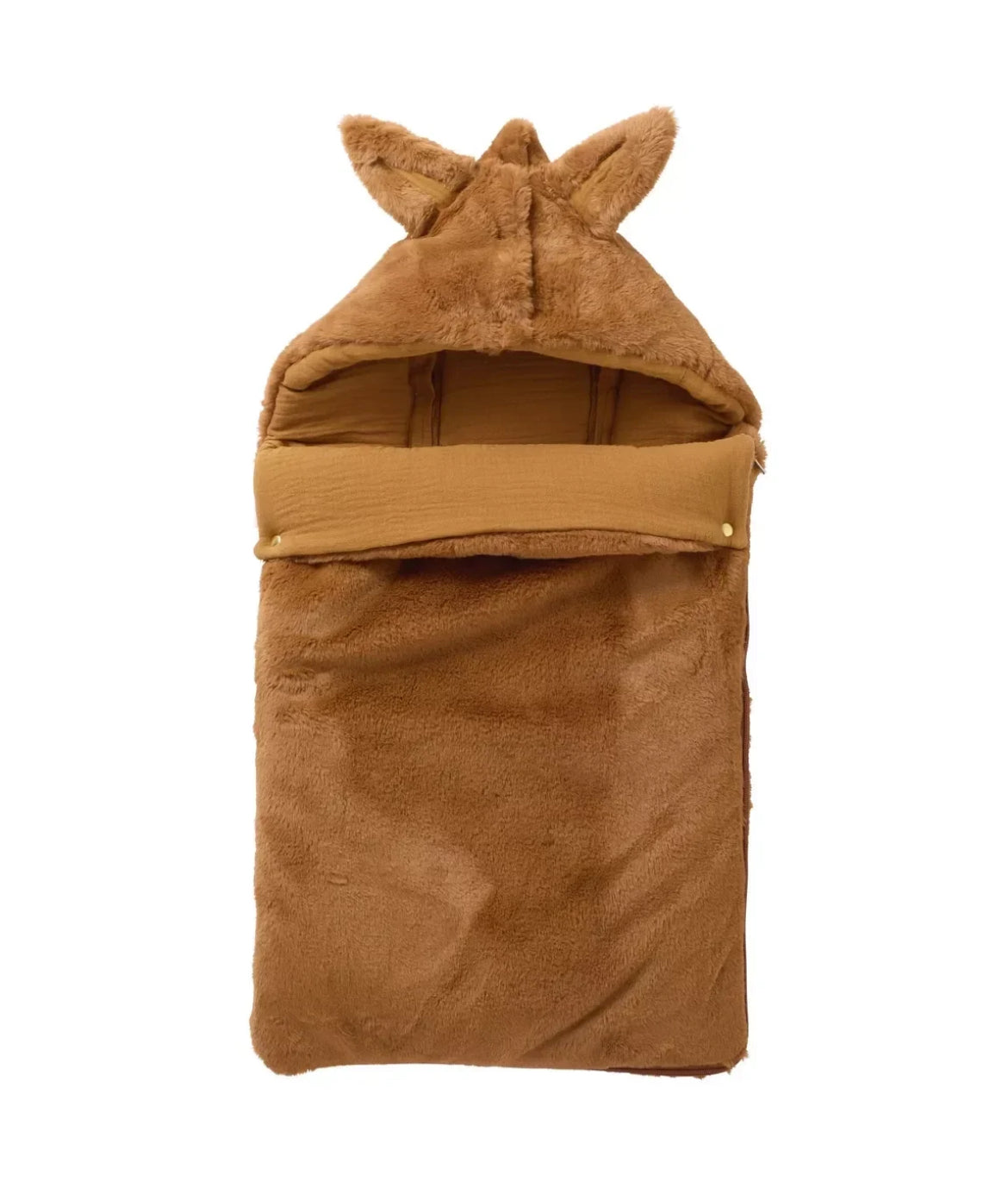 Nid d’ange fausse fourrure angora doublé gaze de coton - HAVANE BB Cigogne