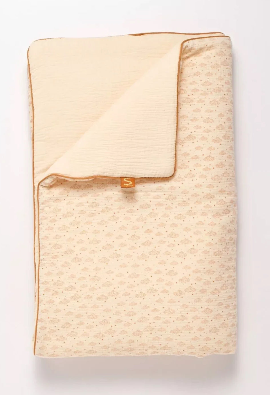 Couvre lit bébé 90x140 cm en double gaze de coton - ORSINO BB Cigogne