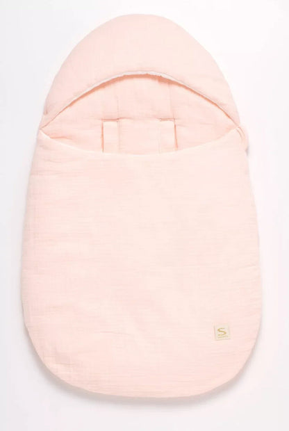 Nid d'ange bébé 5 attaches en double gaze de coton - UNI PETALE BB Cigogne