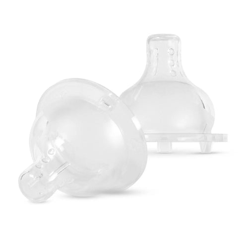 2 Tétines en silicone anti-colique avec technologie 3 valves, col large, débit rapide (6 mois et plus) - BABOO