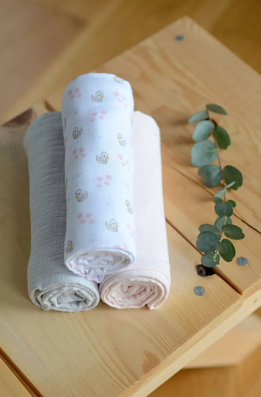 Boîte de 3 langes BEABA - CYGNE BB Cigogne