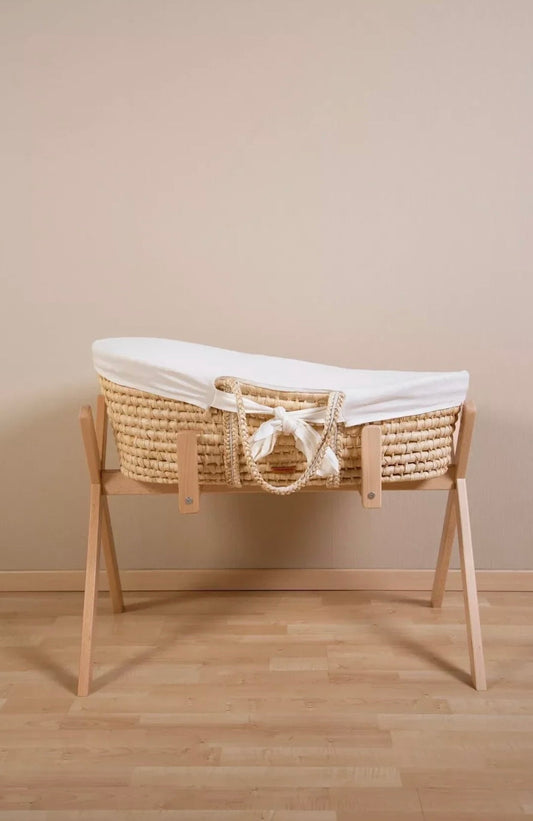 CHILDHOME, Panier moise  + matelas + habillage jersey -BLANC BB Cigogne