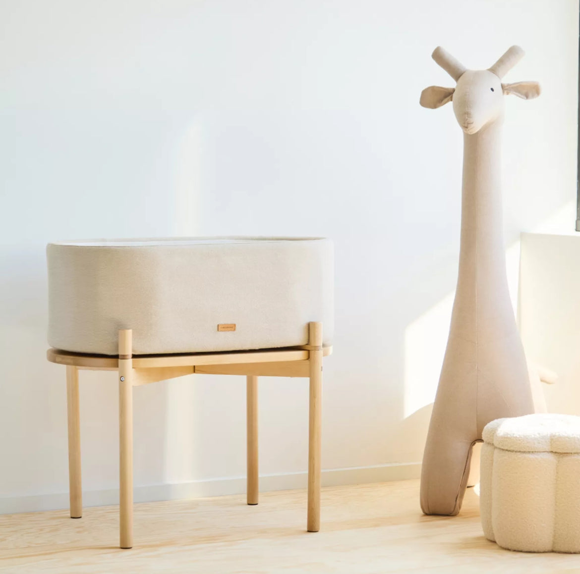 Nouveauté ! CHILDHOME, Berceau en lin - Beige BB Cigogne