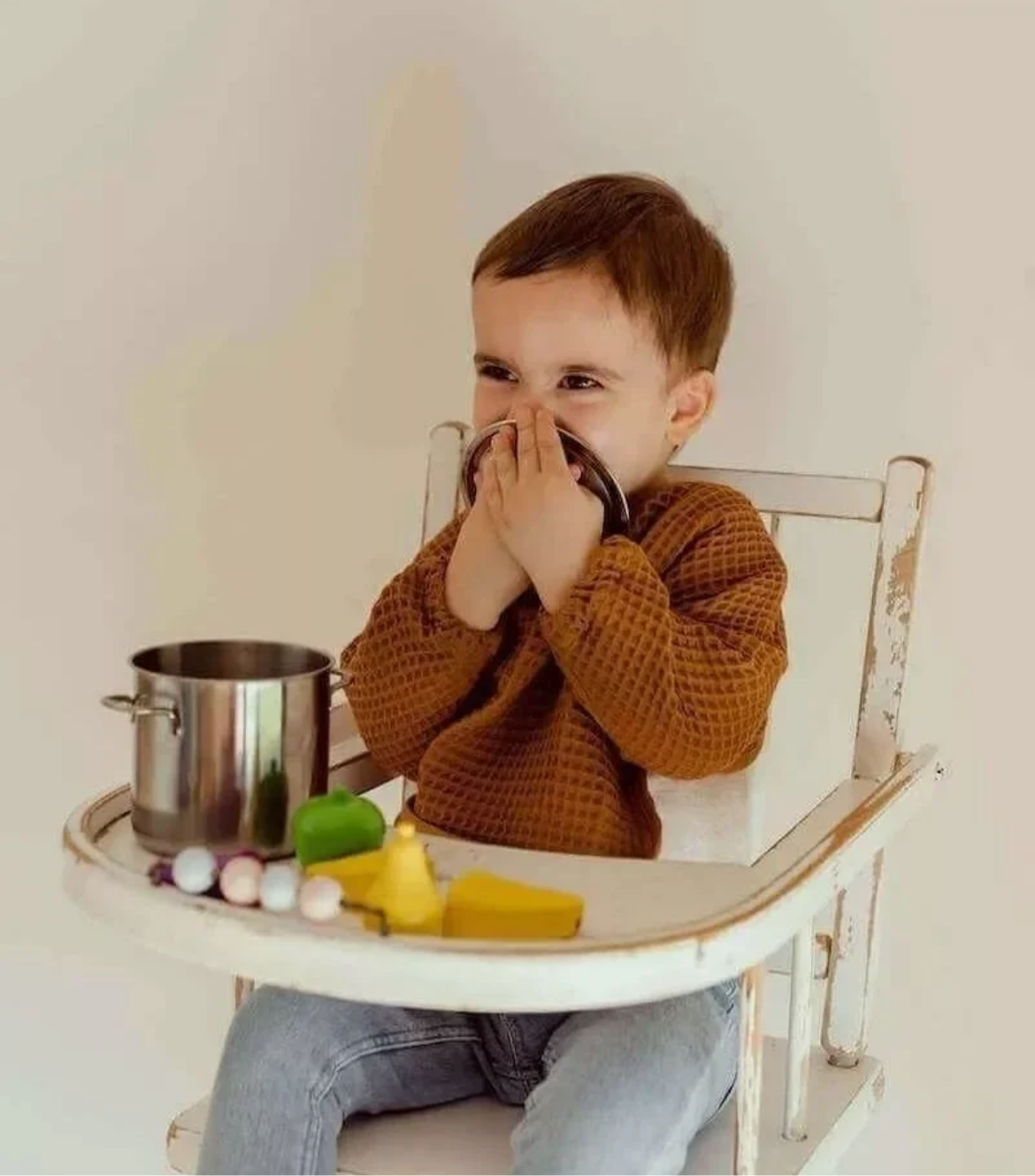 Bavoir à manches nid d'abeille - CARAMEL BB Cigogne