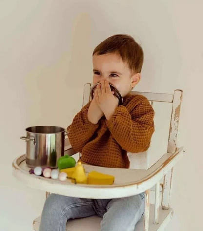 Bavoir à manches nid d'abeille - CARAMEL BB Cigogne