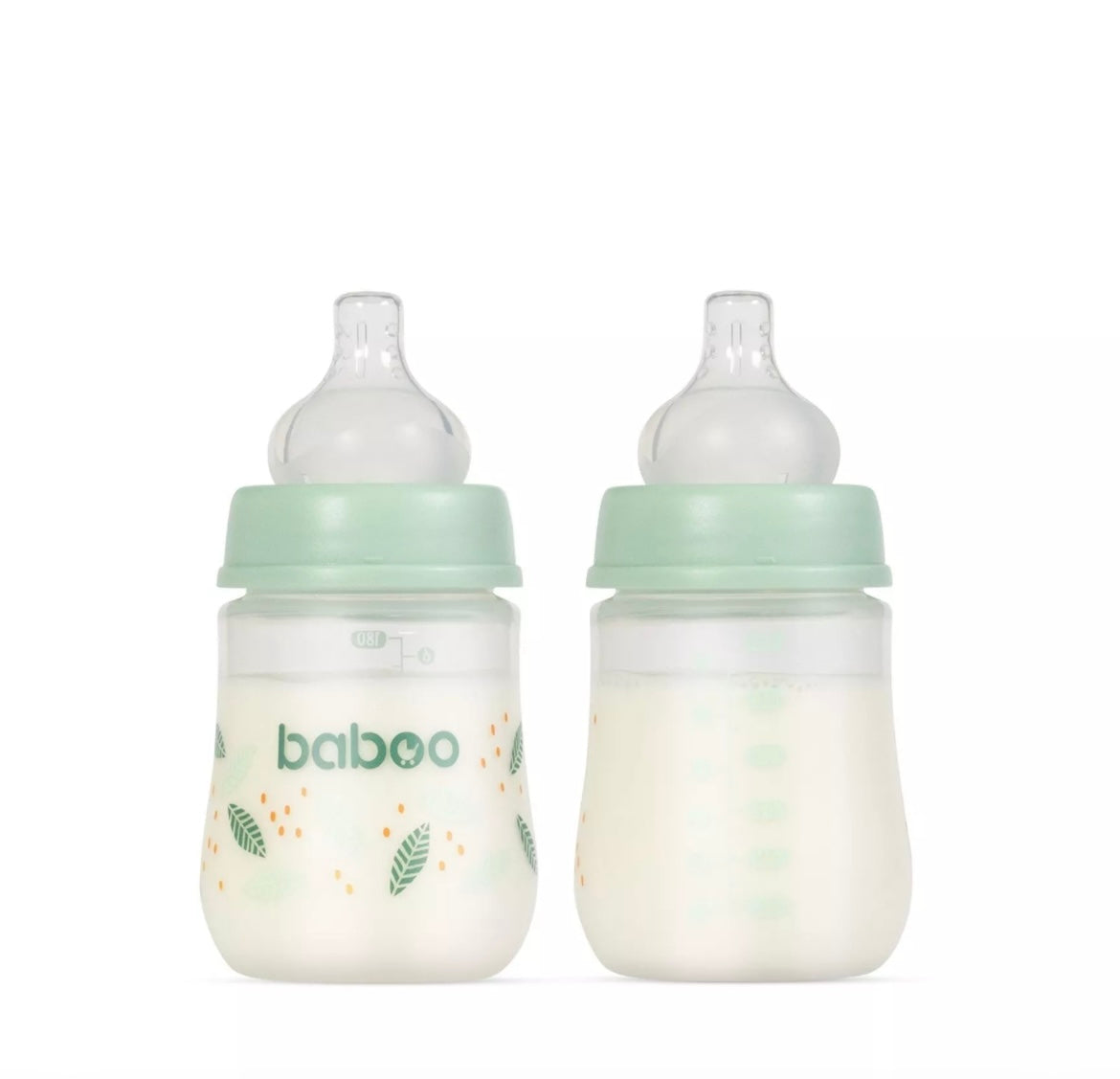 Biberon anti-colique 180 ml (0+ mois) Vert - BABOO BB Cigogne