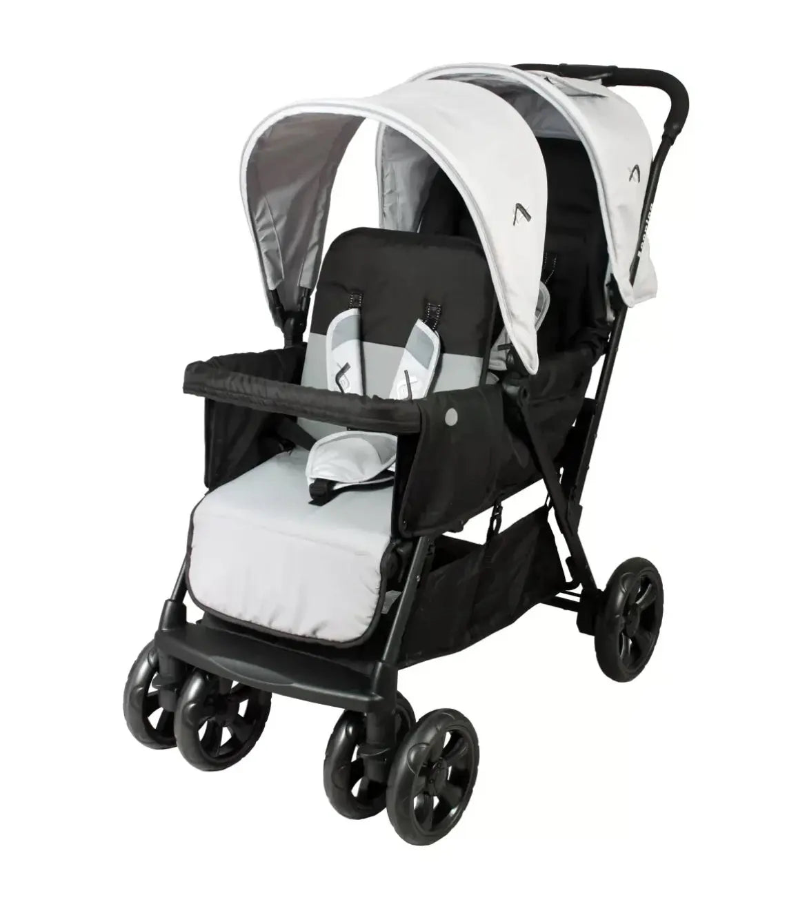 Poussette Double - Gris clair (Habillage Pluie Inclus) Looping