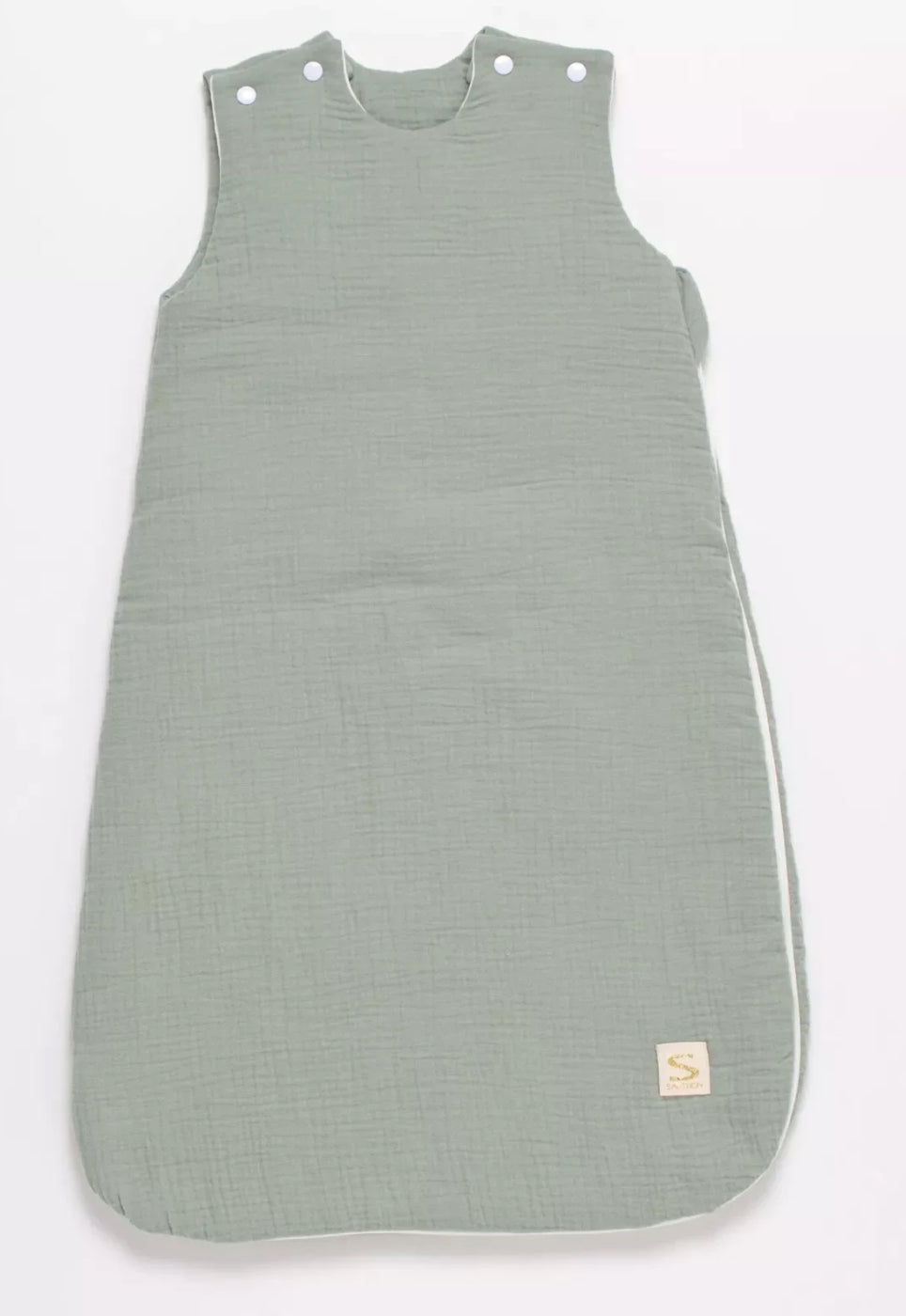 Gigoteuse bébé hiver en double gaze de coton et son doudou mouchoir - UNI SAUGE BB Cigogne