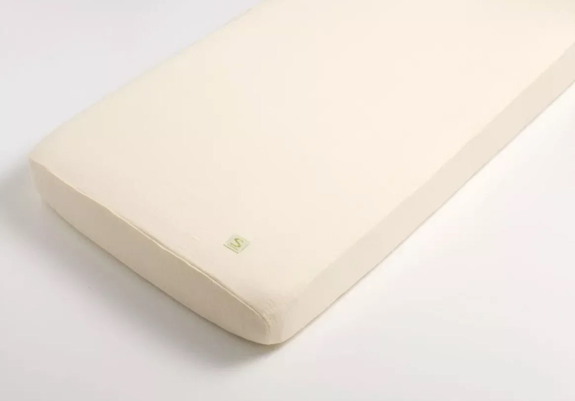 Draps housse bébé en coton bio - UNI VANILLA BB Cigogne