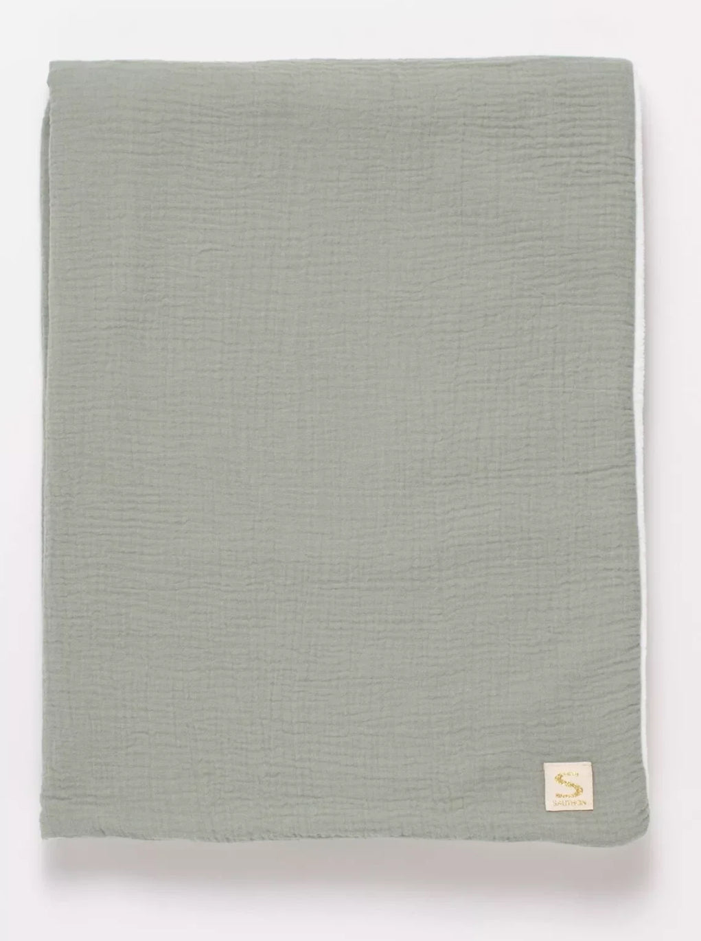 Couverture bébé en gaze de coton et polaire - UNI SAUGE BB Cigogne