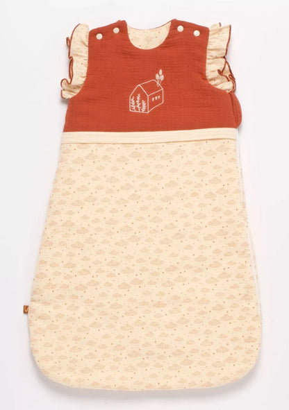 Gigoteuse bébé hiver à volants en double gaze de coton (Taille 0-6mois) - ORSINO BB Cigogne