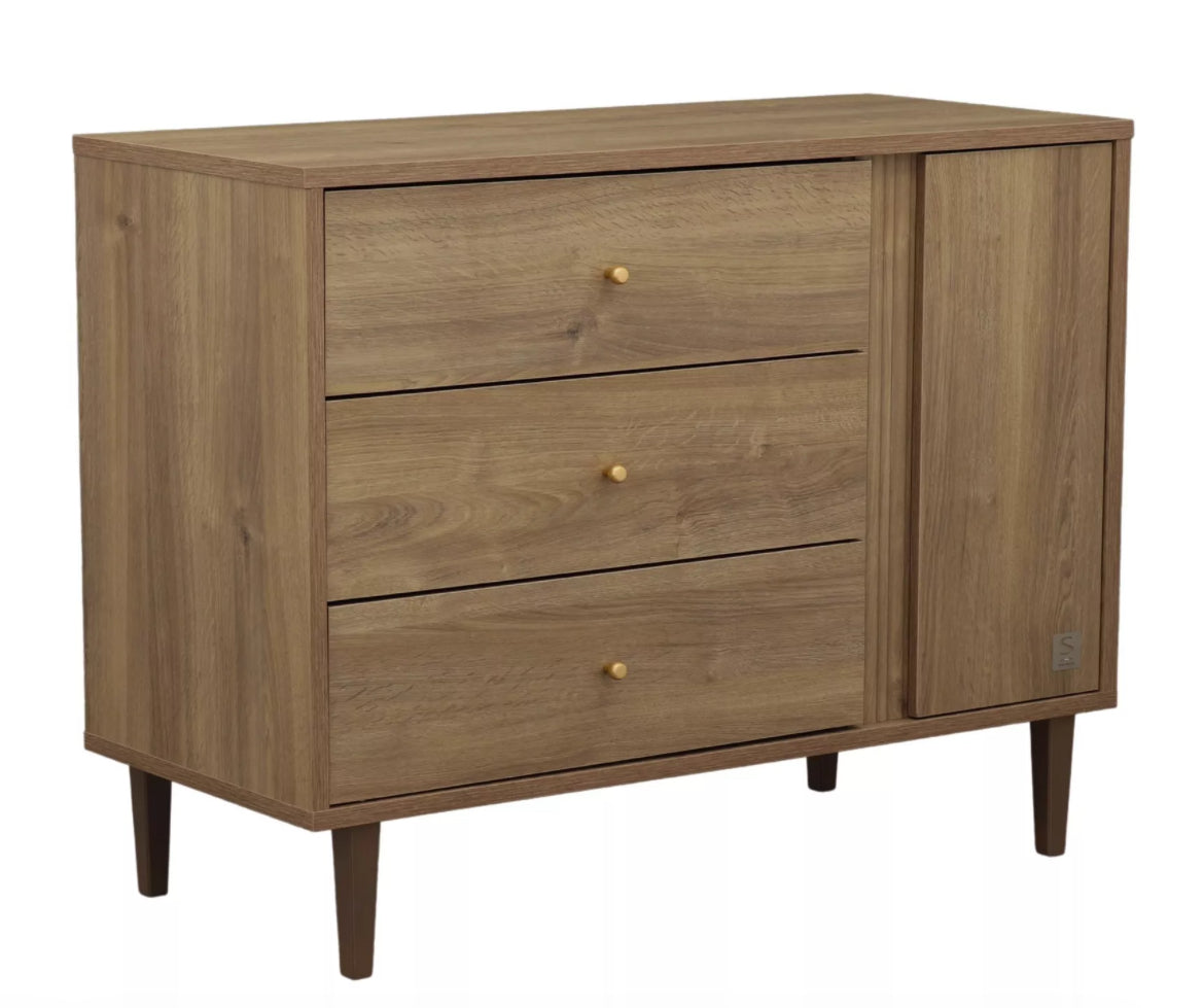 Commode 3 tiroirs et 1 porte Mokka Sauthon