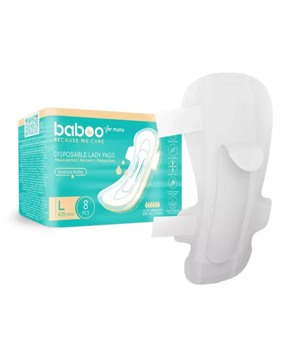 Serviettes hygiéniques de maternité jetables BABOO (Taille M, x10 pièces) BB Cigogne