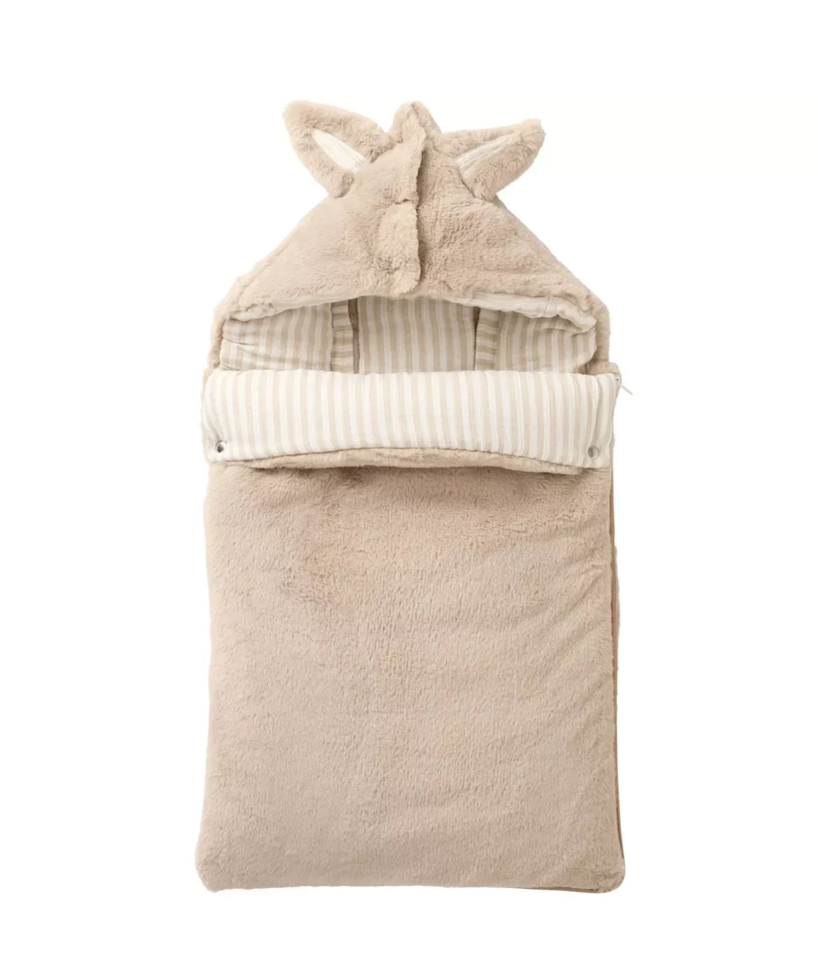 Nid d’ange fausse fourrure angora doublé gaze de coton - BEIGE