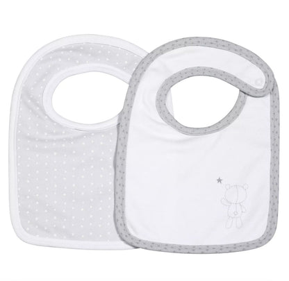 Lot 2 bavoirs - CELESTE BB Cigogne