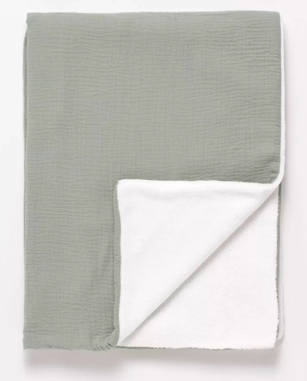 Couverture bébé en gaze de coton et polaire - UNI SAUGE BB Cigogne