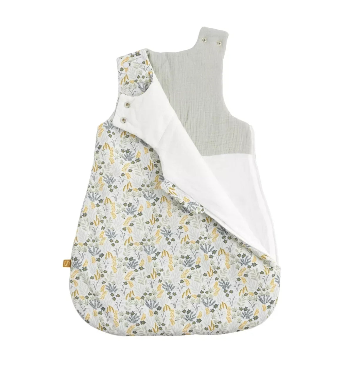 Gigoteuse naissance motif végétal - PROMENONS NOUS BB Cigogne