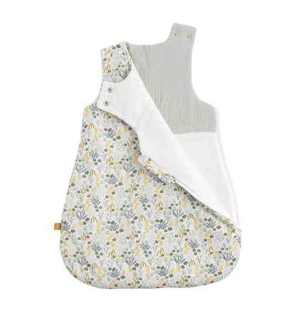 Gigoteuse naissance motif végétal - PROMENONS NOUS BB Cigogne