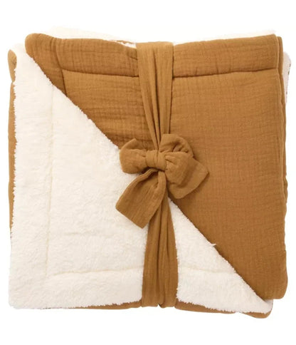 Couverture peluche double gaze & microfibre - HAVANE BB Cigogne