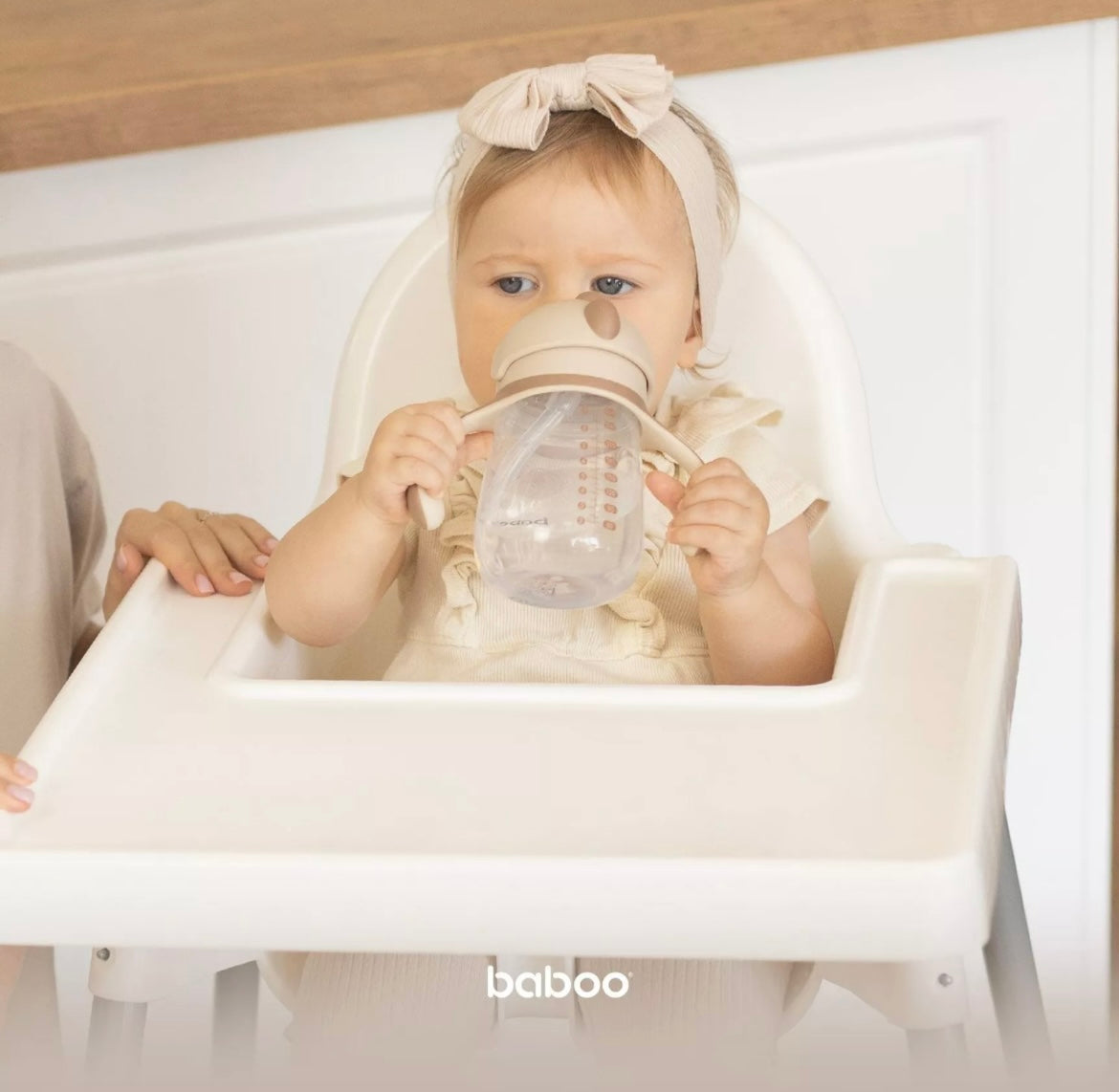 Tasse BABOO® avec paille en silicone, 260 ml, Au Naturale, cacao, 9 mois et +