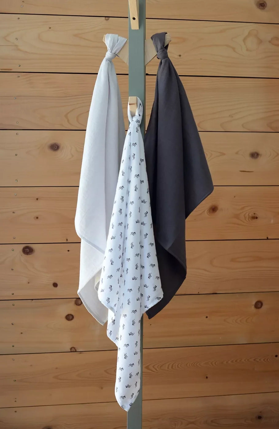 Boîte de 3 langes BEABA - SAVANE BB Cigogne