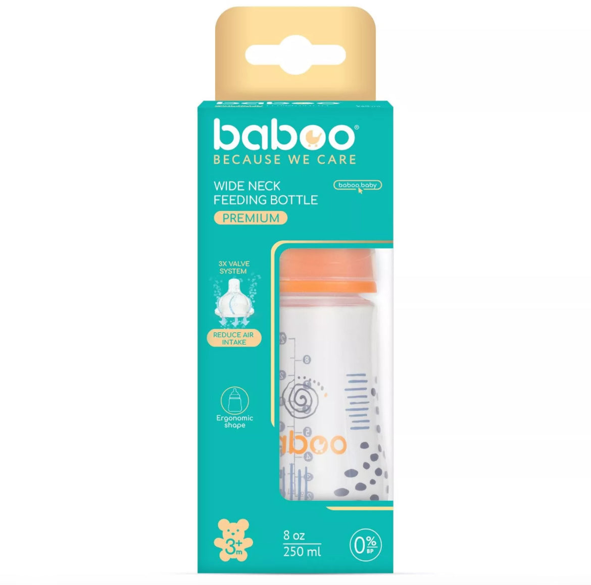 Biberon anti-colique 250 ml, Blue Haze, (3 mois et +) - BABOO BB Cigogne