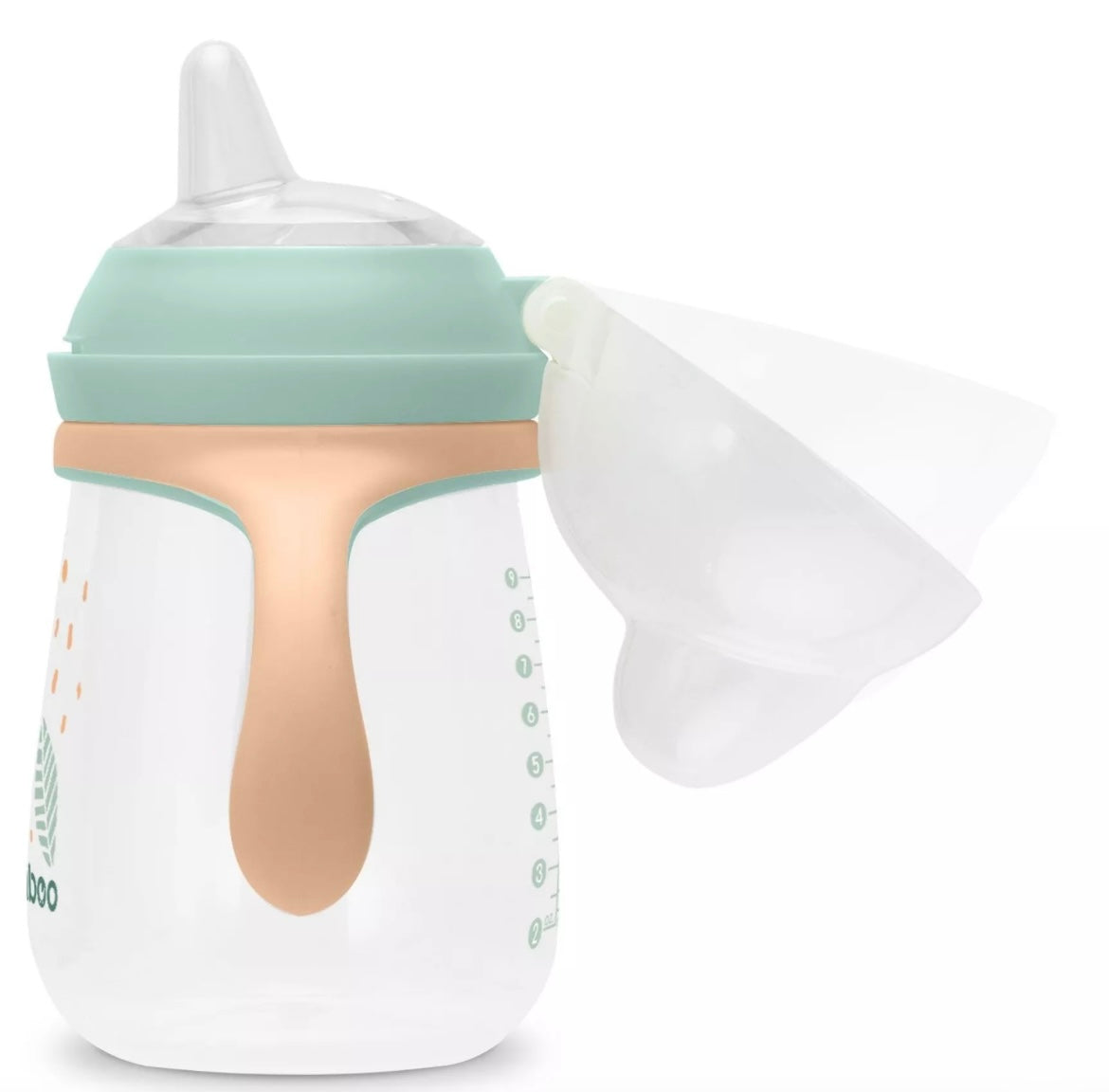 Tasse BABOO® avec bec verseur en silicone, 260 ml , pêche , 6 mois et +