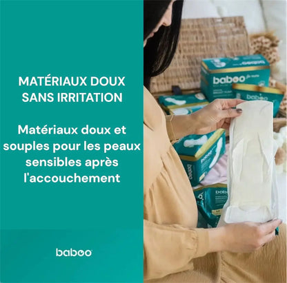 Serviettes hygiéniques de maternité jetables BABOO (Taille M, x10 pièces) BB Cigogne