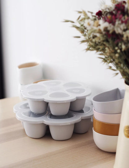 BEABA, Multiportions silicone 6 x 90 ml light mist BB Cigogne