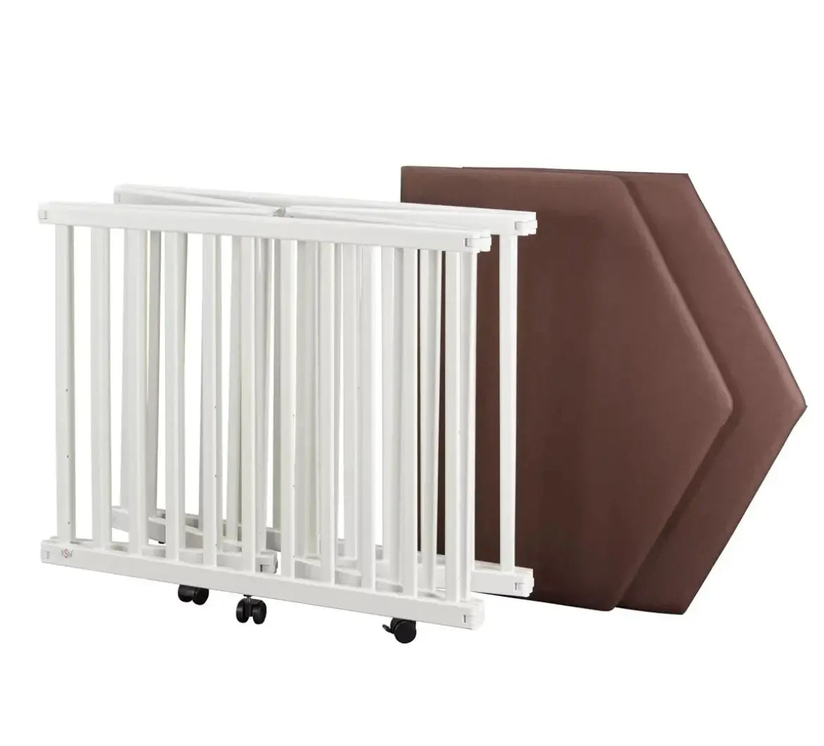 Parc bébé 6 coins Pliant - Blanc Tissi