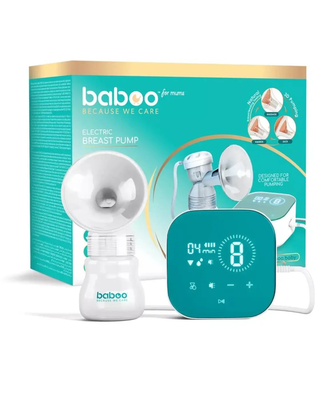 Tire-lait électrique BABOO avec technologie d'aspiration 3D BB Cigogne