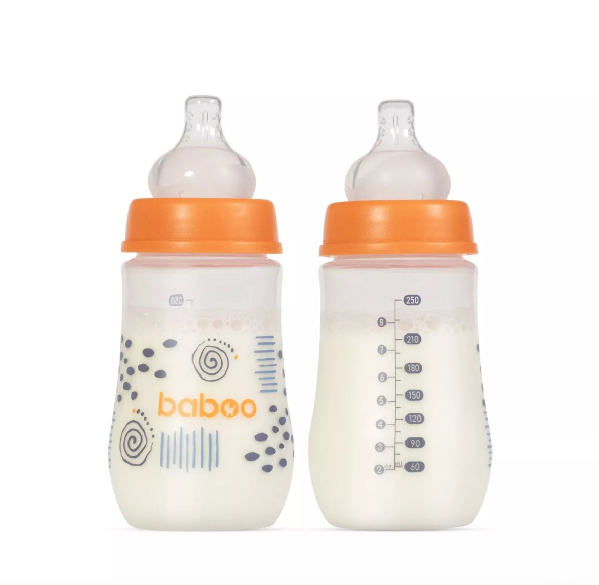 Biberon anti-colique 250 ml, Blue Haze, (3 mois et +) - BABOO BB Cigogne