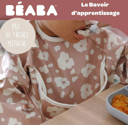 BEABA, Bavoir à manches évolutif et 2 en 1 - Savannah bloom BB Cigogne