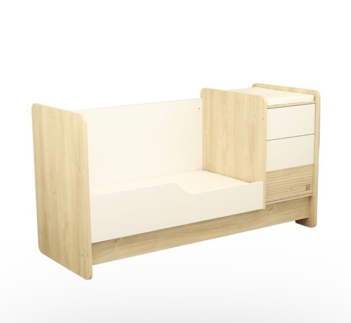 Lit combiné 140x70 évolutif en 90x190 avec commode à langer 3 tiroirs - PALOMA Sauthon
