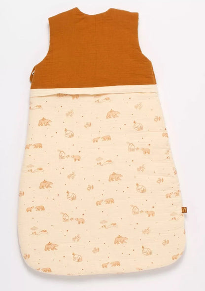 Gigoteuse bébé hiver broderie ours en double gaze de coton (Taille 0-6mois) - ORSINO BB Cigogne