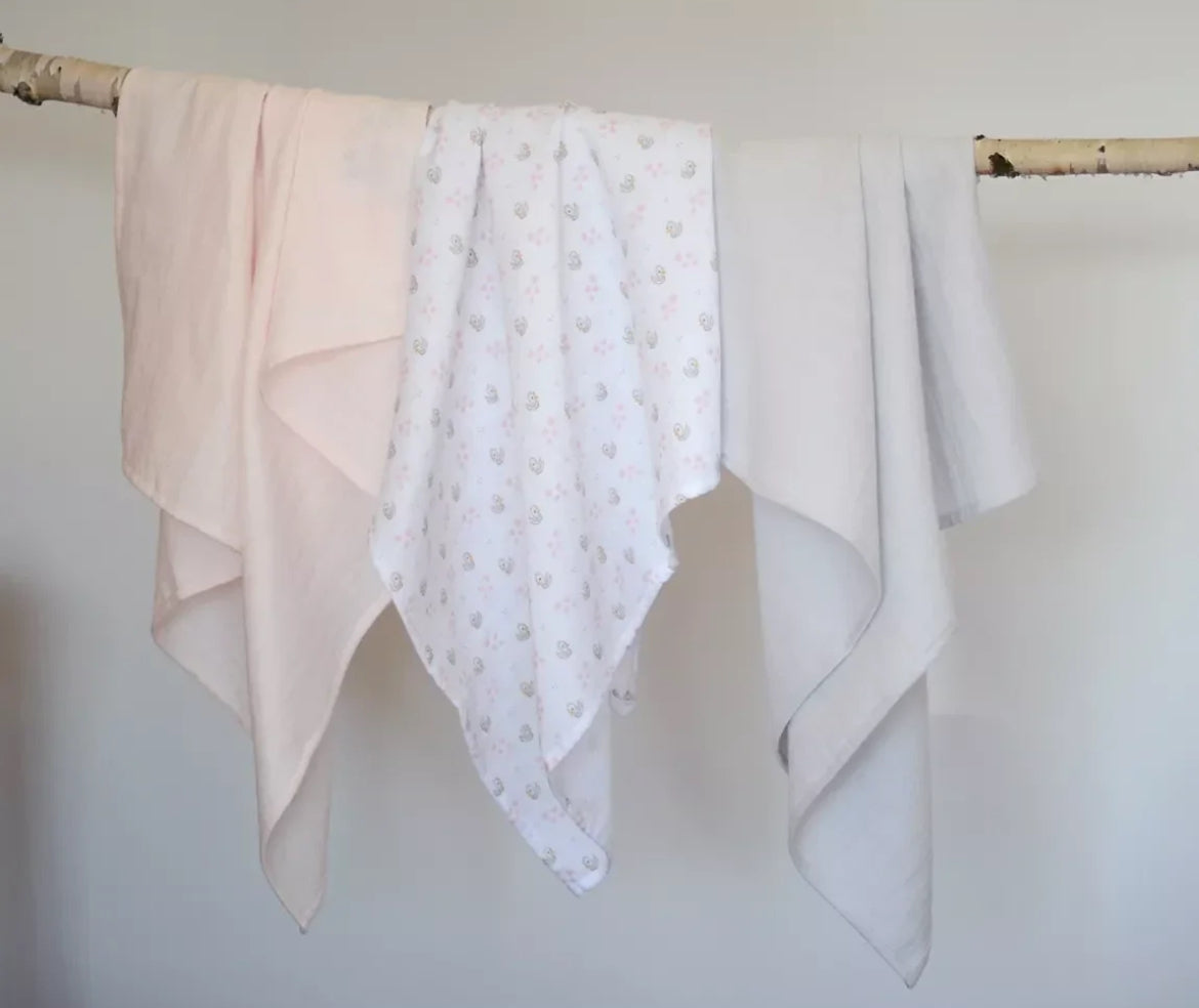 Boîte de 3 langes BEABA - CYGNE BB Cigogne