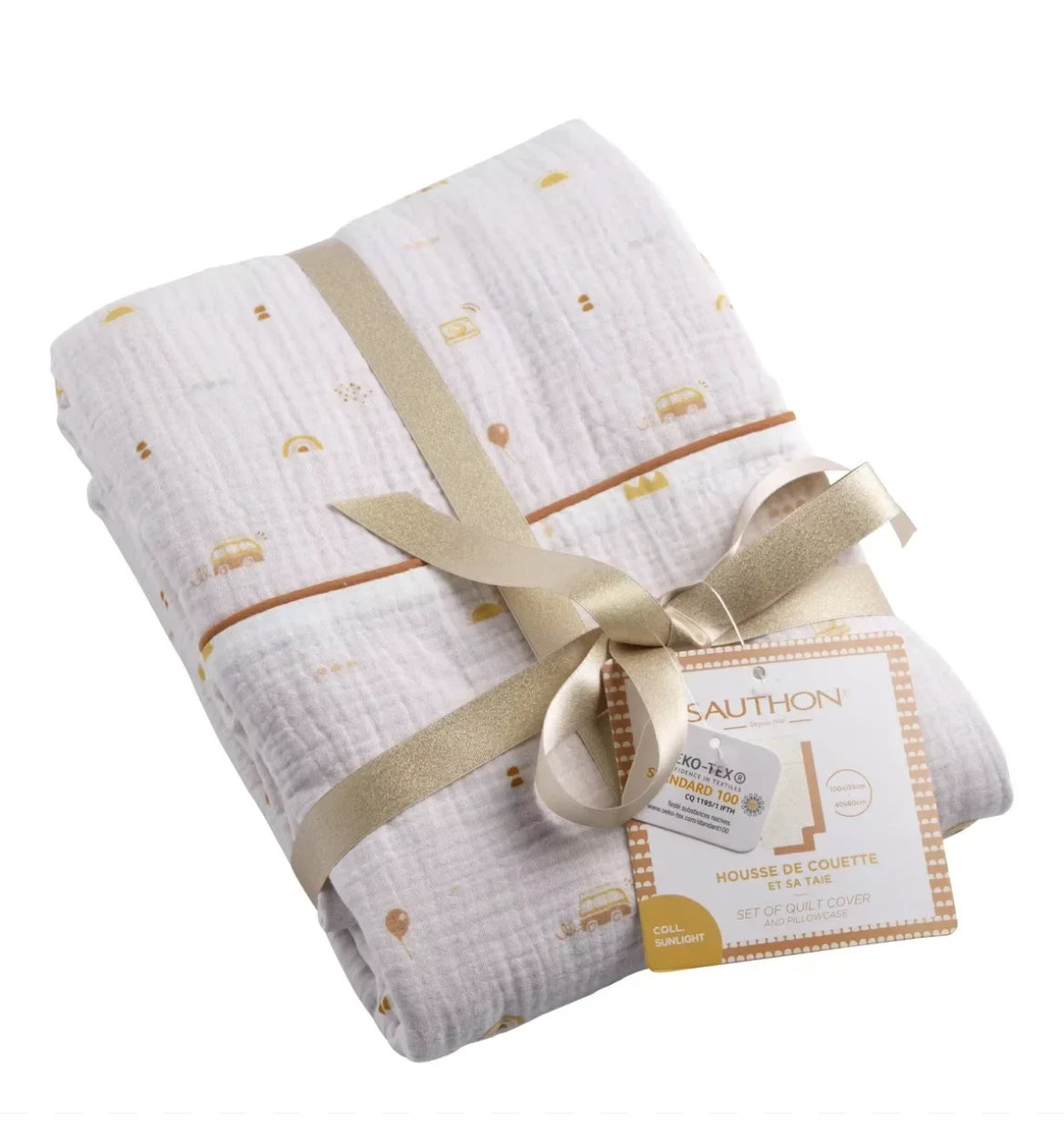 Housse de couette + Taie oreiller - SUNLIGHT BB Cigogne