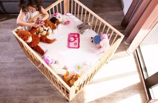 Parc bébé Pliant - Bois Hêtre Tissi