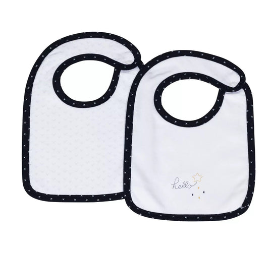Lot 2 bavoirs - HELLO BB Cigogne