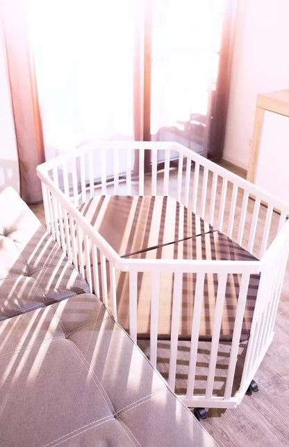 Parc bébé 6 coins Pliant - Blanc Tissi